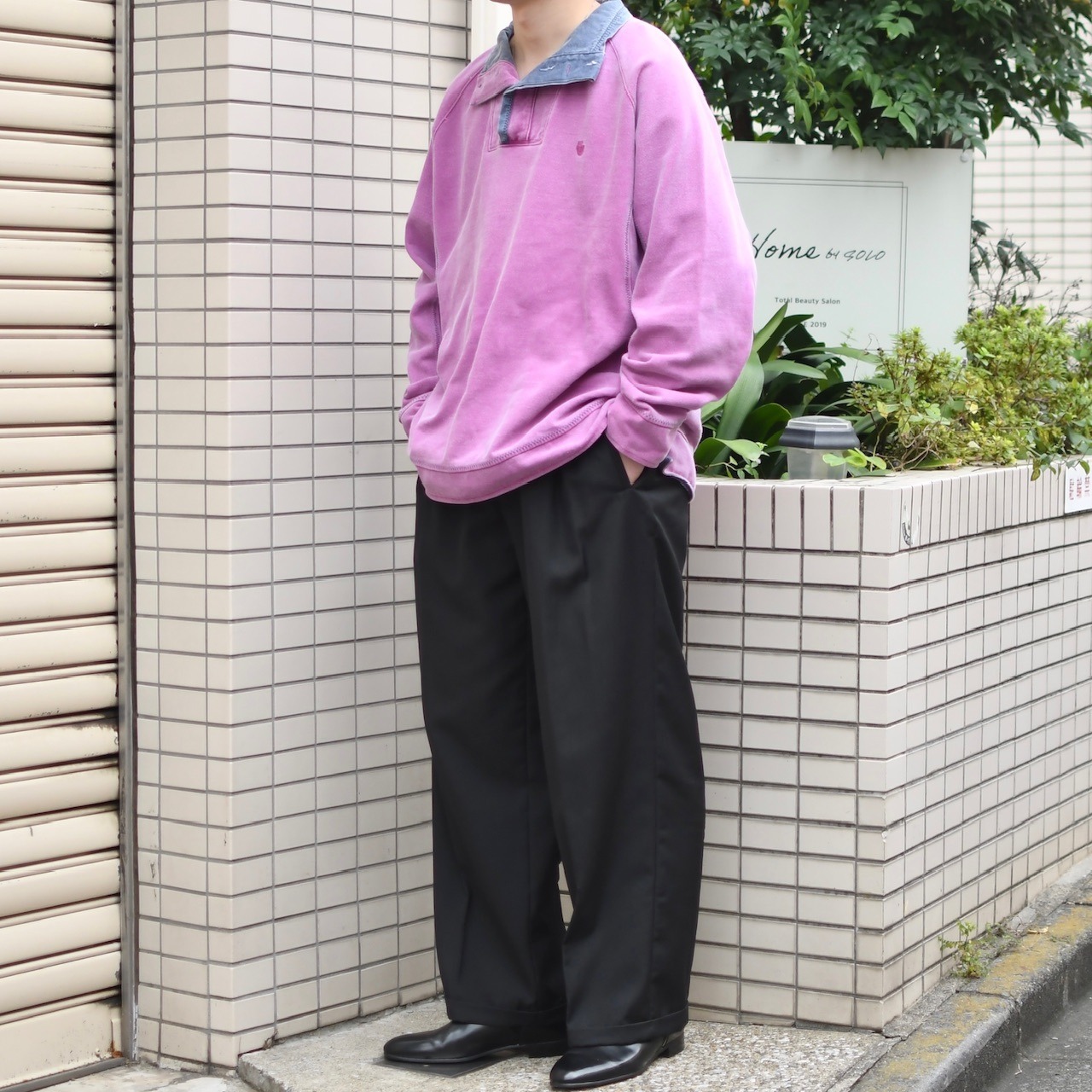 design half button sweat