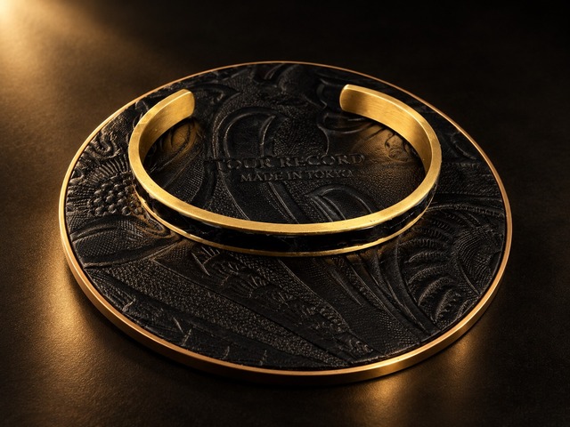 GOLDEN VOYAGE Crocodile × Brass Cuff Bracelet TOUR RECORD（大）