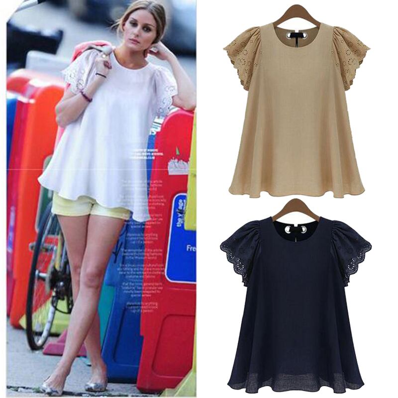 バックリボン パンチングレース 半袖カットソー