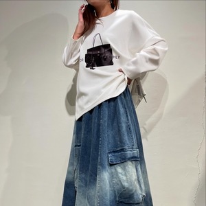 ポリーヌブロー   バッグロゴ長袖TOPS