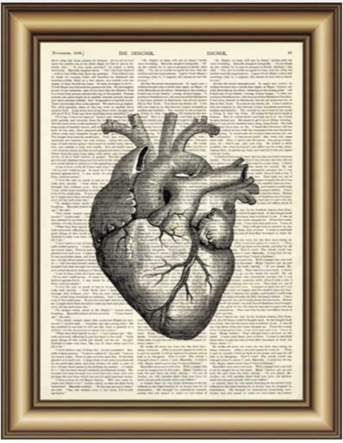 解剖学アート 心臓 クラシック A5サイズ | Med Gifts