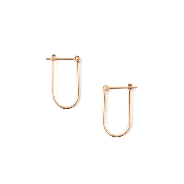 U型フープピアス1x15mm/K10YG