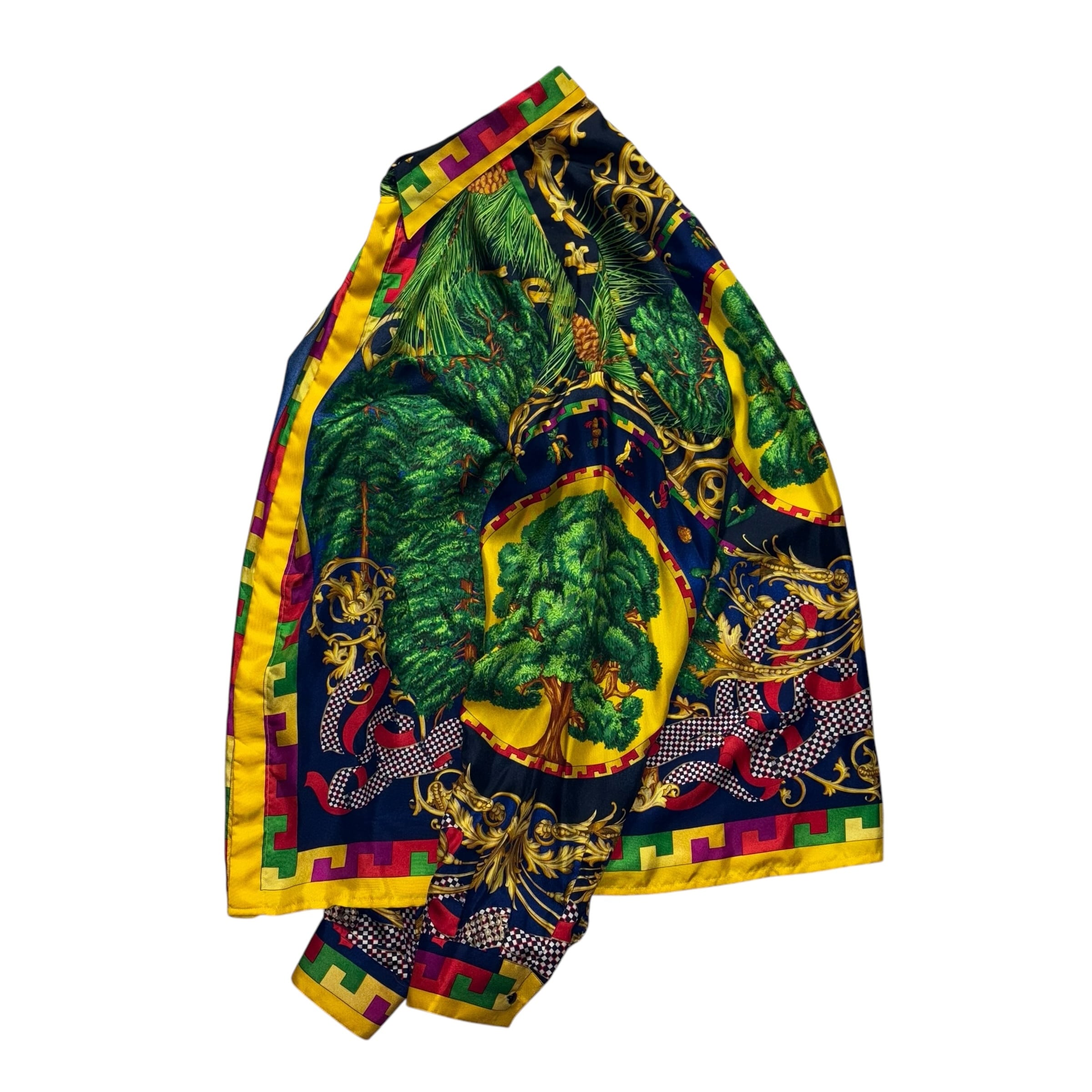 vintage GIANNI VERSACE silk shirt “ALDER TREES” | NOIR ONLINE