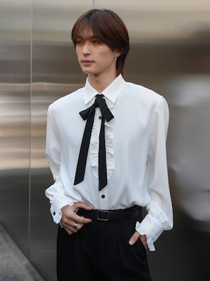 【ALUDE SELECT】gothic frill necktie shirt