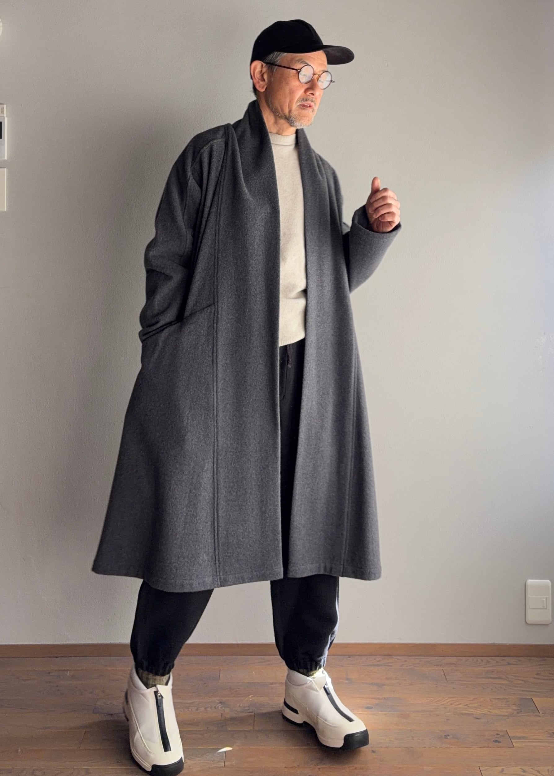 MITTAN CT-20 半纏ロングコート 灰 | Routes*Roots