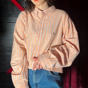 リメイク Ralph Lauren クロップドシャツ <orange stripe>