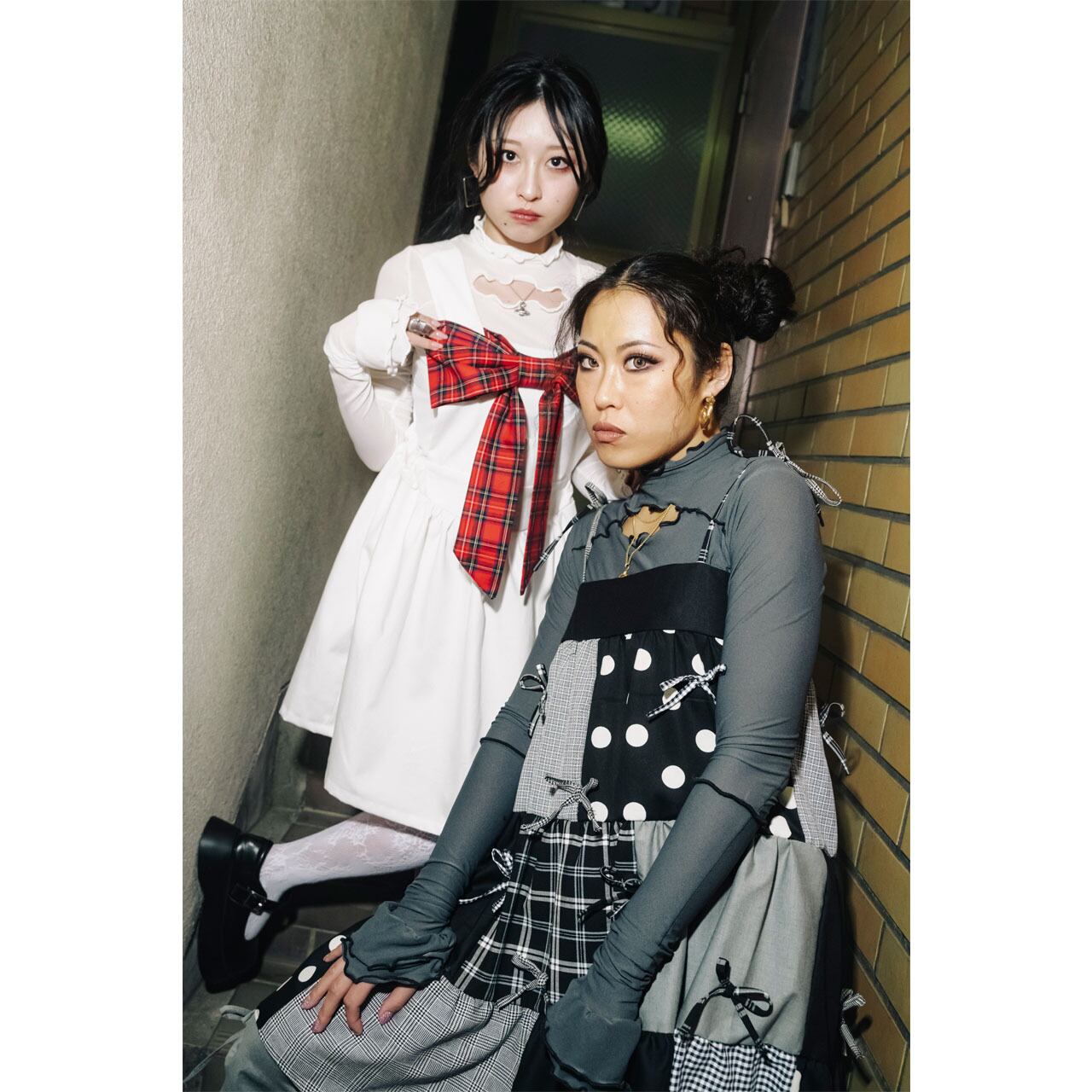 Front ribbon sleeveless onepiece (Color Ribbon / Long丈) | LITZY