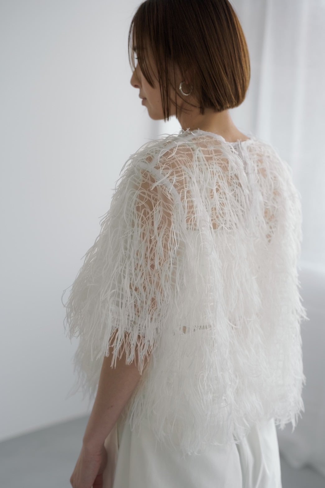 新品 roughlow airy fringe sheertopsラフロー airy fringe sheer tops(white)ご注文から1週間前後で発送