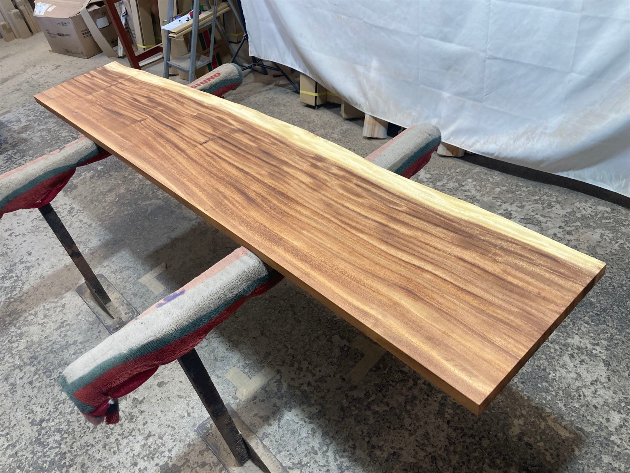 モンキーポッド9103 一枚板無垢 乾燥材 2250x400-430-400x33mm