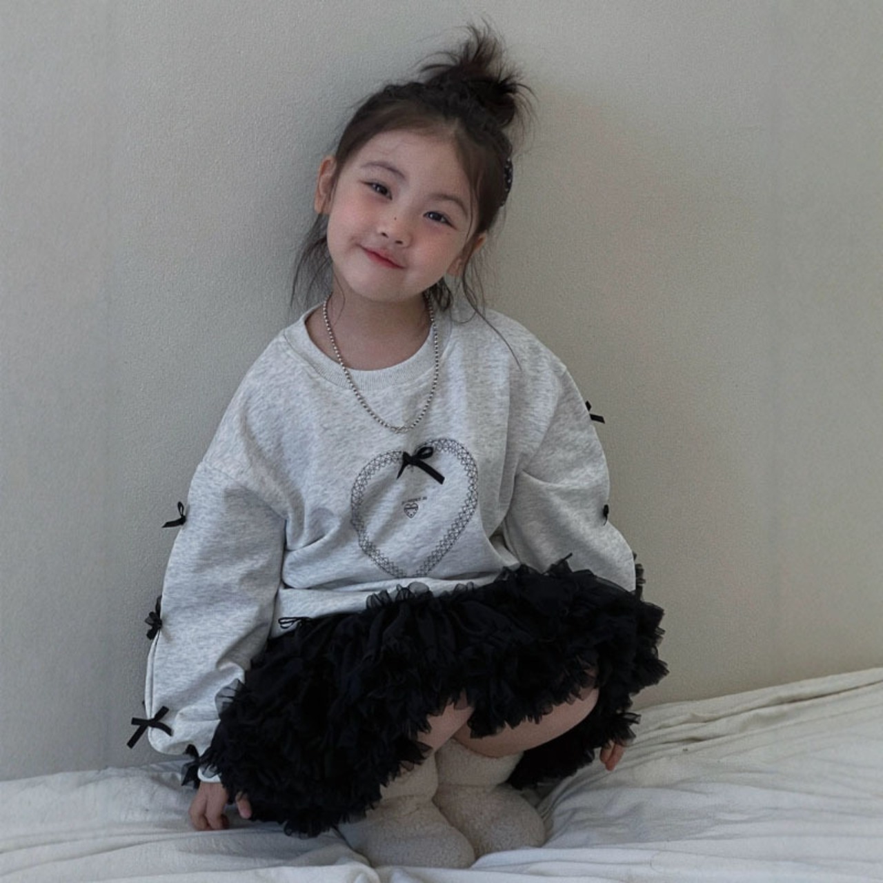 秋ふんわりティアードチュールスカート