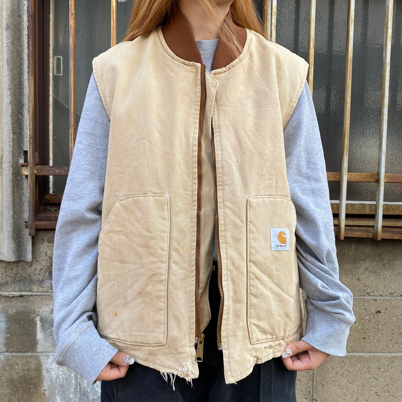 USA製 Carhartt カーハート ダック地 ベスト メンズXL 古着 90s 