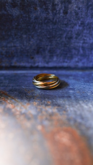 【1970-1980s】CARTIER カルティエ トリニティ 7連 リング《K18 YG WG PG 指輪 ヴィンテージ オールド メンズ レディース》