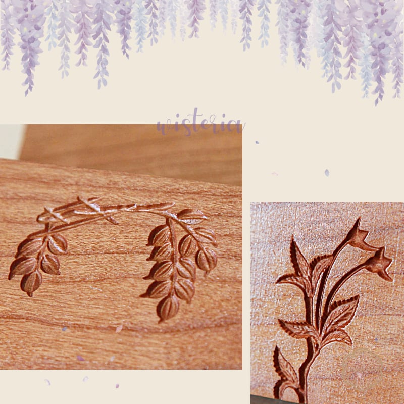 KUNNKENN 木型 藤の花・葉脈・ 牡丹の葉・桜の葉4種|No.5-626| 木型