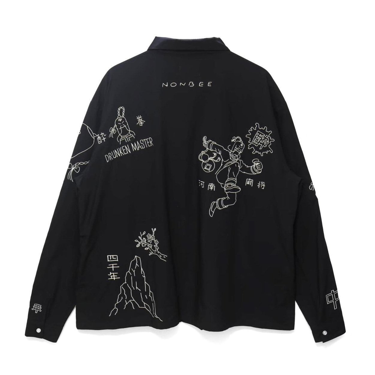 ラーメンマン×NONBEE! COLLAB EMBROIDERED SHIRTS black | NONBEE WEB SHOP