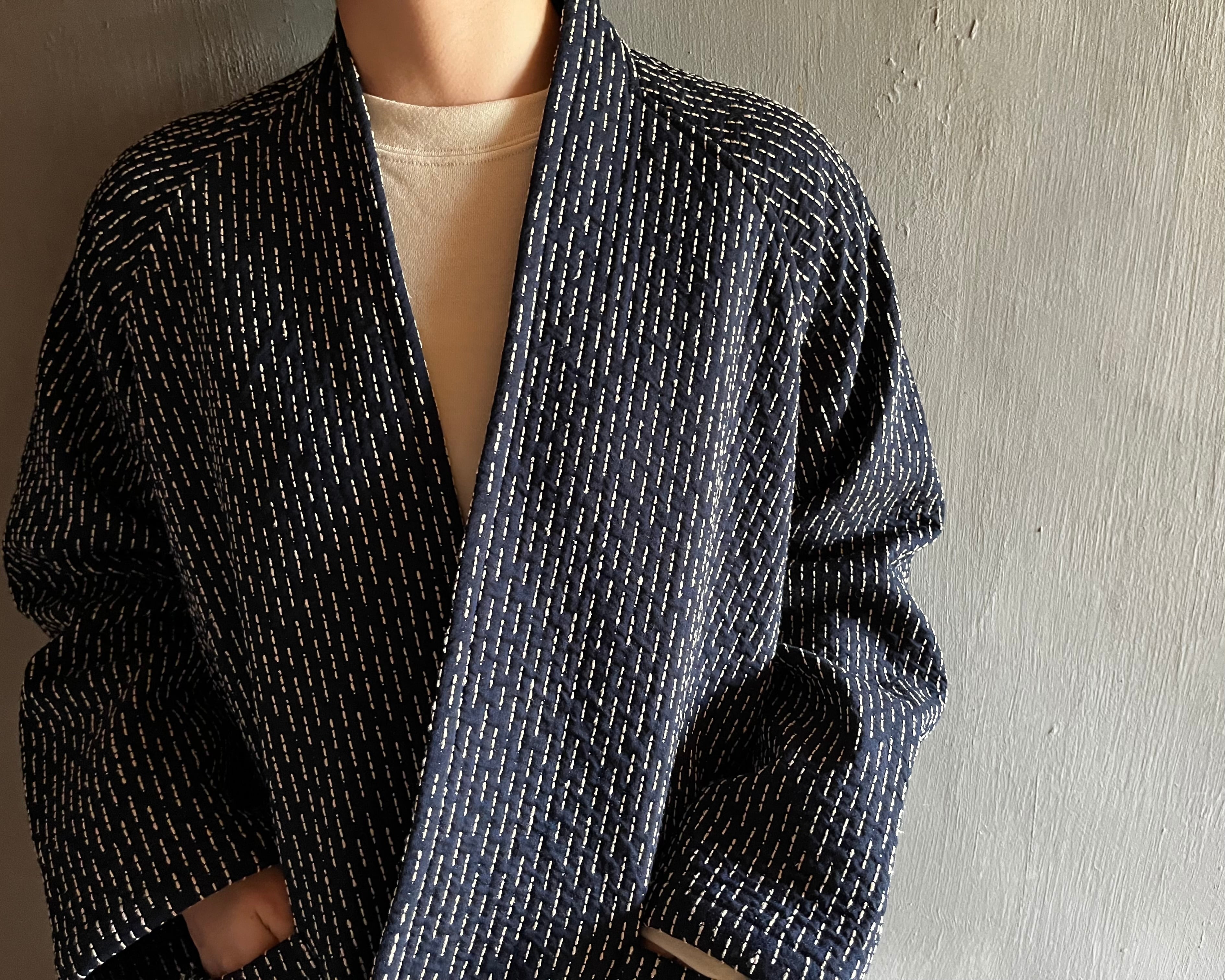 MITTAN｜中わた刺し子織ジャケット 2 JK-80 濃紺 | CORNER_122