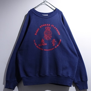 90s EURO “British Army” Navy Military Emblem Print Sweat
