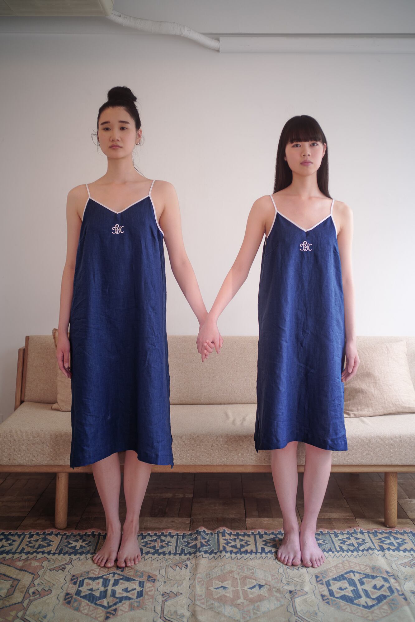 キャミソールワンピース ｲﾝﾃﾞｨｺﾞﾌﾞﾙｰ（ﾊｰﾄﾞﾏﾝｽﾞﾘﾈﾝ100％） | リネンの