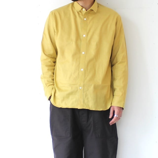 weac. NOKAMIKUN 綿麻レギュラーカラーシャツ (Yellow)