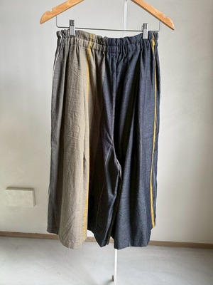 12)  ワイドパンツ ショート ポケット  コットン  DGY/KHA  玉木新雌 tamaki niime