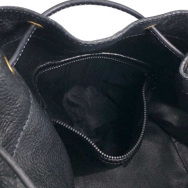 CELINE セリーヌ ショルダーバッグ ブラック ガンチーニ レザー 巾着 フロントポケット vintage ヴィンテージ オールド 3gt2jh