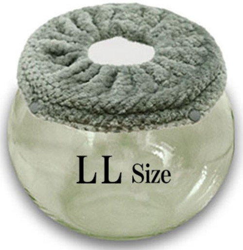 【LLサイズ】グレー　チンチラ　デグー　砂浴び容器　飛び散り防止　ブラッシング効果  Chinchilla's glass ball for dust bath [LLsize] fluffy ring is [ gray color] .