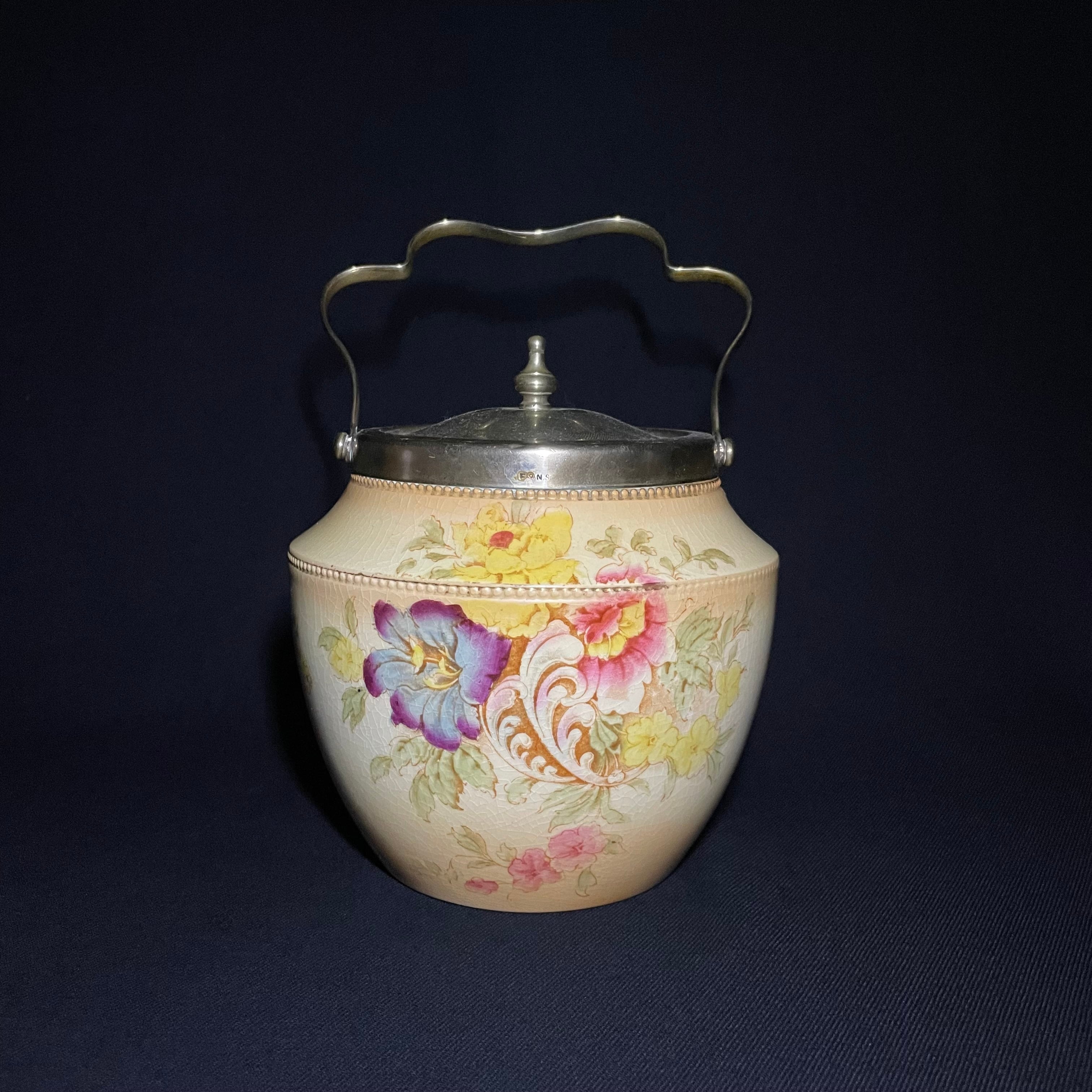 ⭐︎あさみん⭐︎フランスアンティーク クッキージャー 金属蓋付き ガラス容器 アンティーク クッキージャー 7L おしゃれ インテリア 蓋