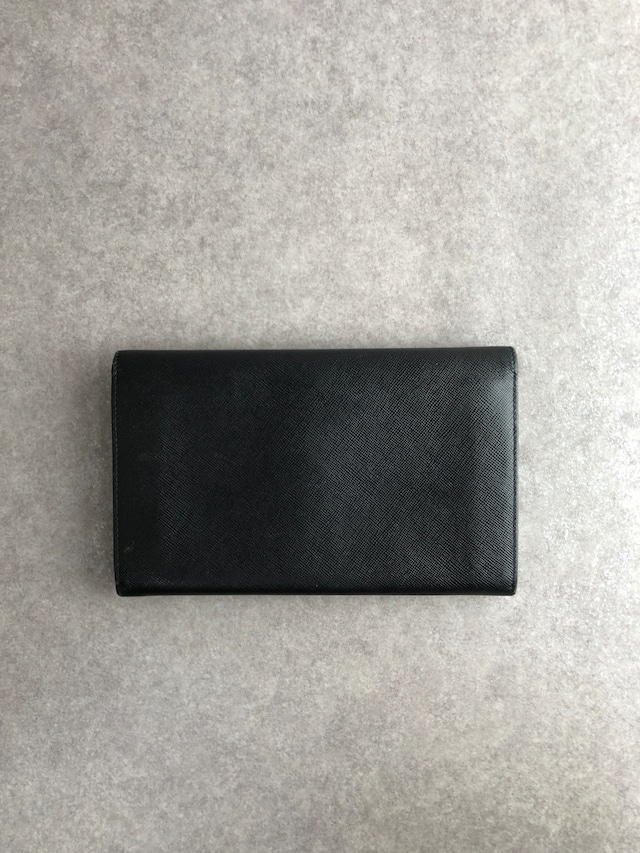 PRADA プラダ 財布 ブラック トライアングルロゴ サフィアーノレザー 2つ折り 長財布 vintage ヴィンテージ オールド dwgxzb