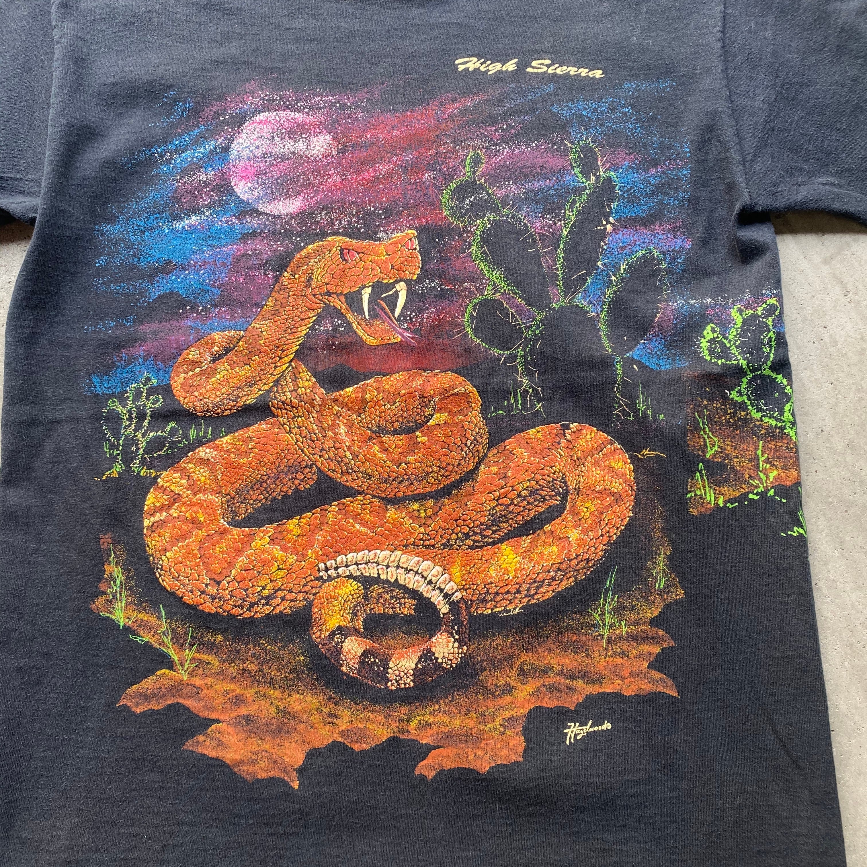 90s ヴィンテージ レトロ  蛇 コブラ アニマル プリント Tシャツ
