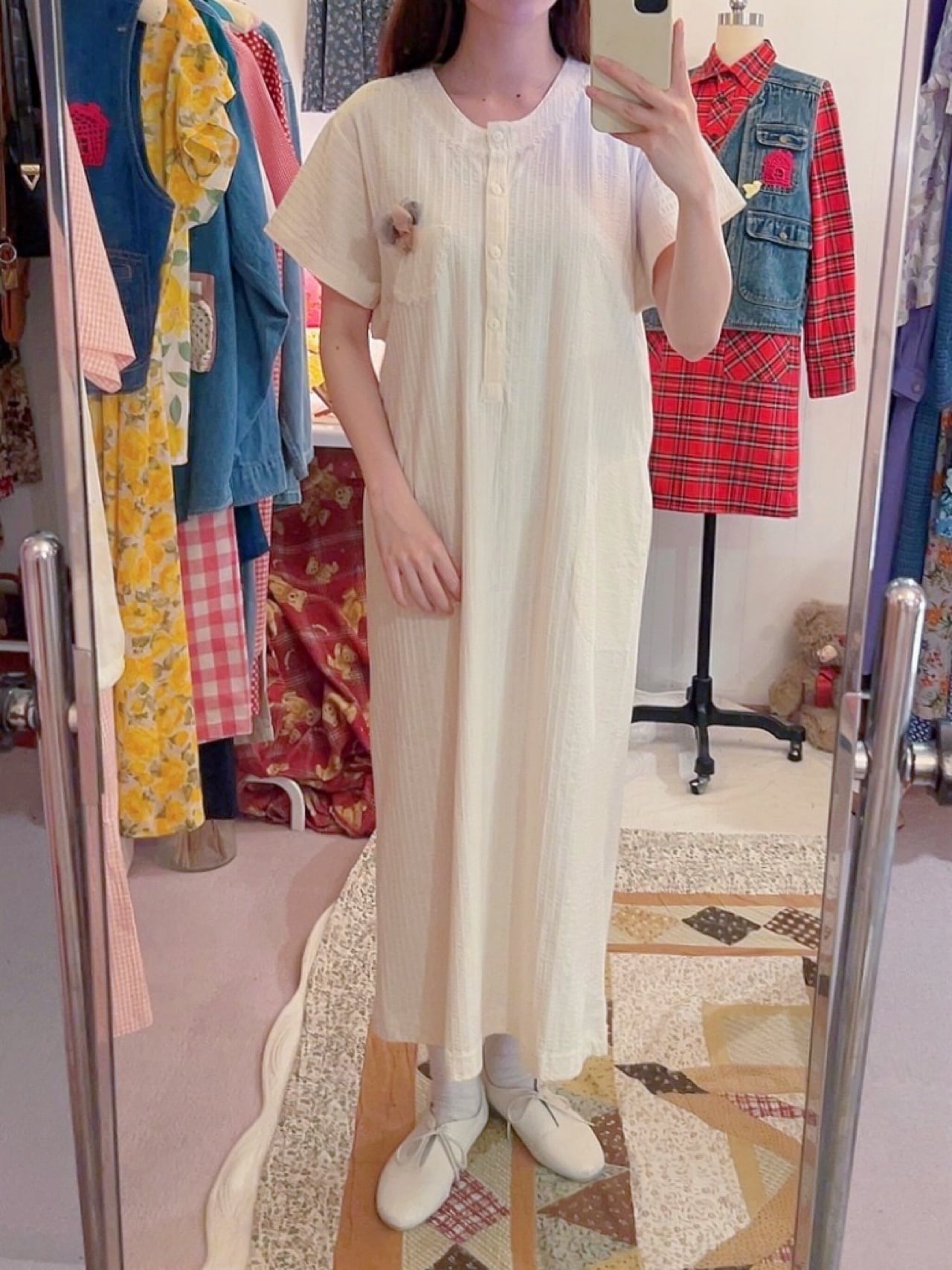 flower pocket neglige one-piece