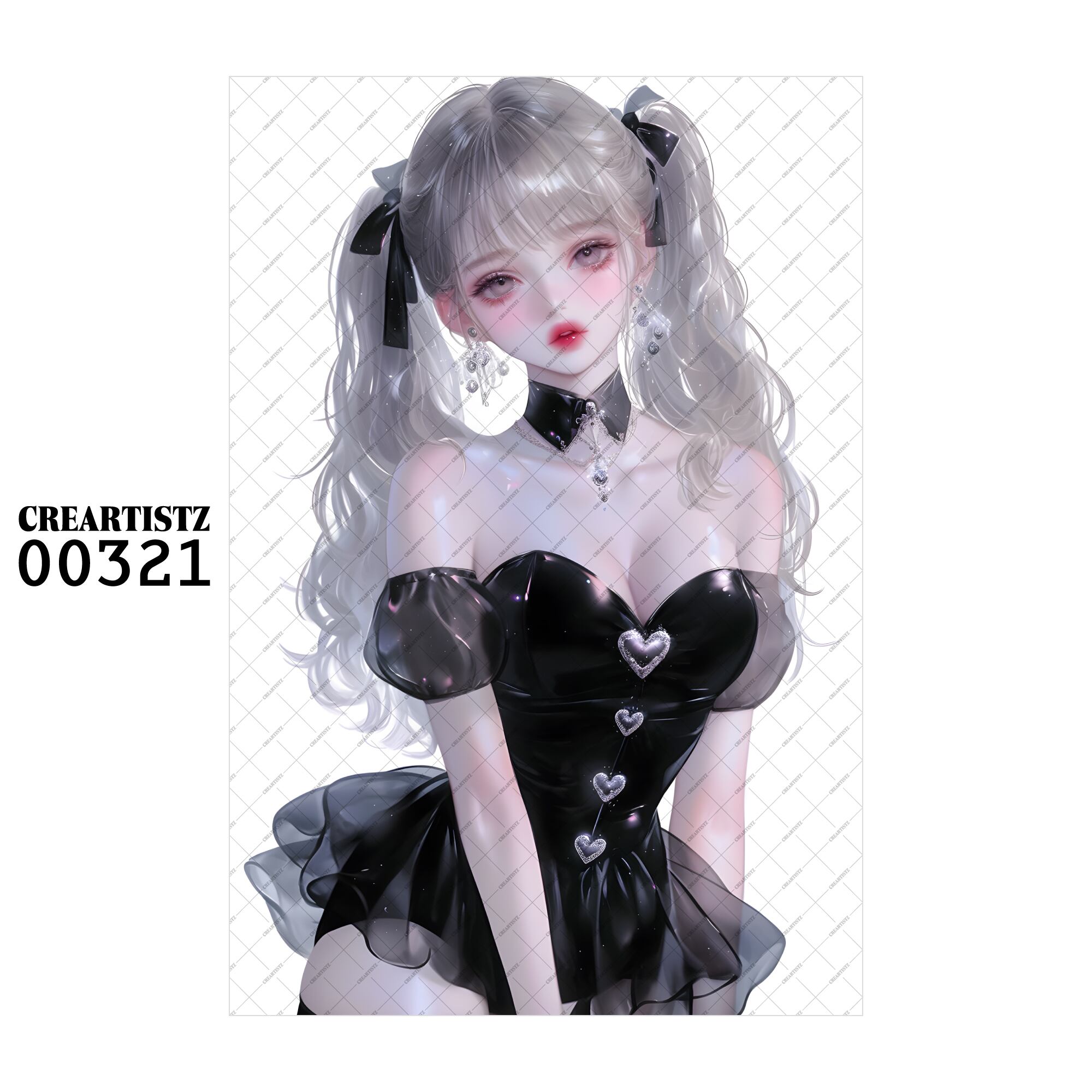 00321 ガール キュート オリジナル ペーパー/ステッカー 4枚セット CREARTISTZ