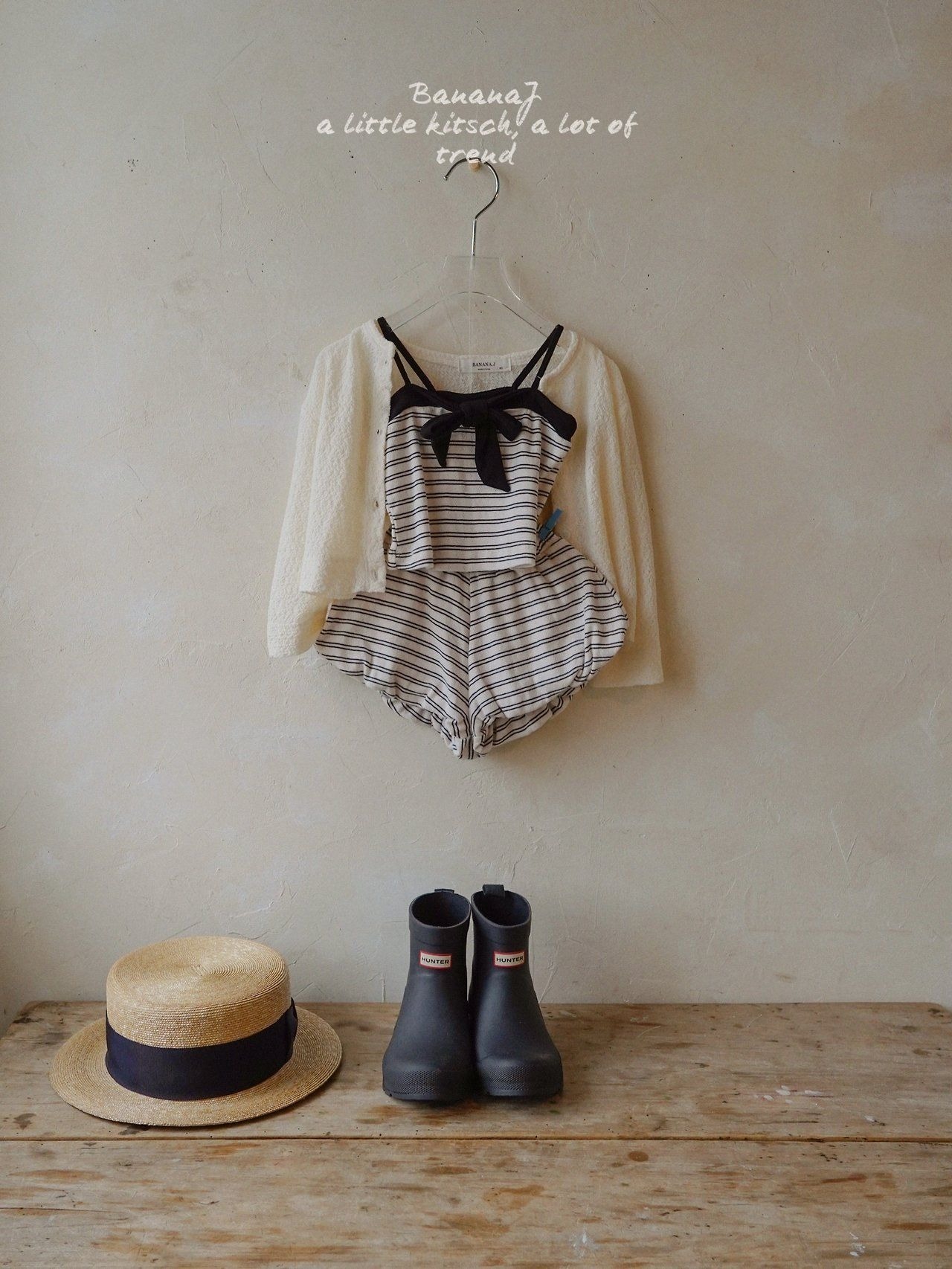 [BananaJ] Pippi Ribbon Top / [바나나제이] 삐삐리본탑