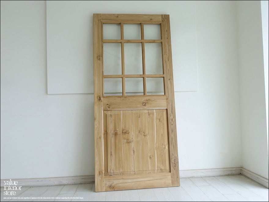 「 S様 サイズオーダードア 」 チーク材ドアLNN 木製扉 玄関ドア 無垢材 建具 室内ドア 店舗 開き戸 カフェ扉 ガラスドア 木製 三大銘木 DIY 幅84x高さ184cm