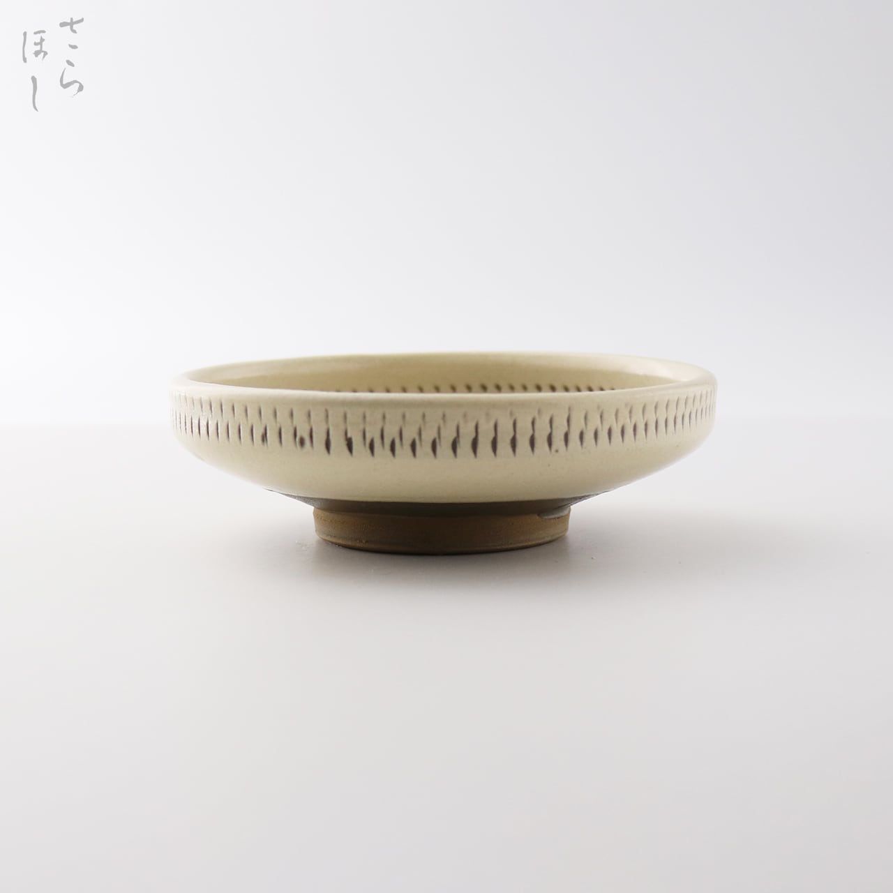 小鹿田焼 小袋窯 4寸切立皿 内外飛びかんな 白 直径約12cm 陶器 和食器