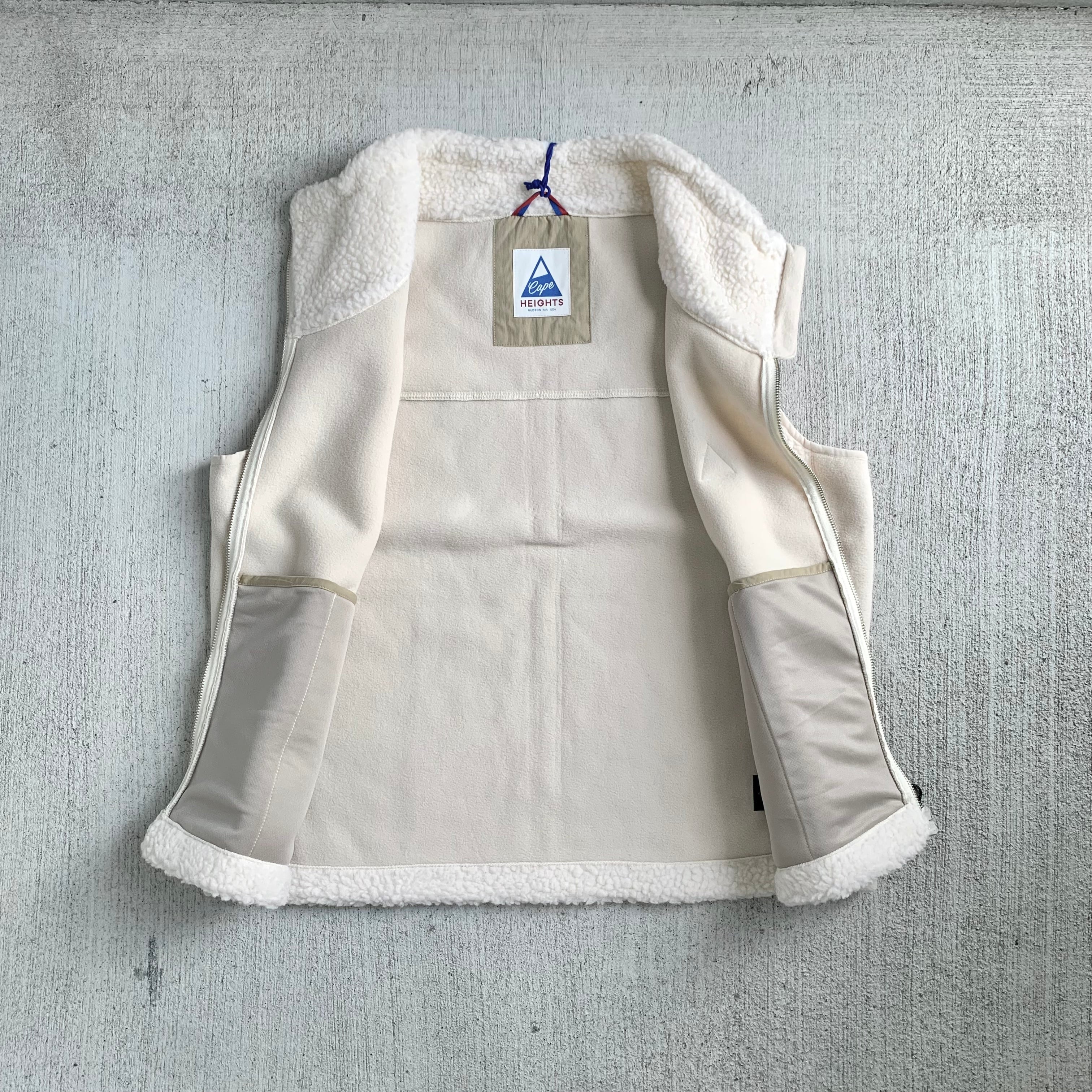ケープハイツ ベスト Cape HEIGHTS boa fleece vest white ケープハイツ ボアフリースベスト