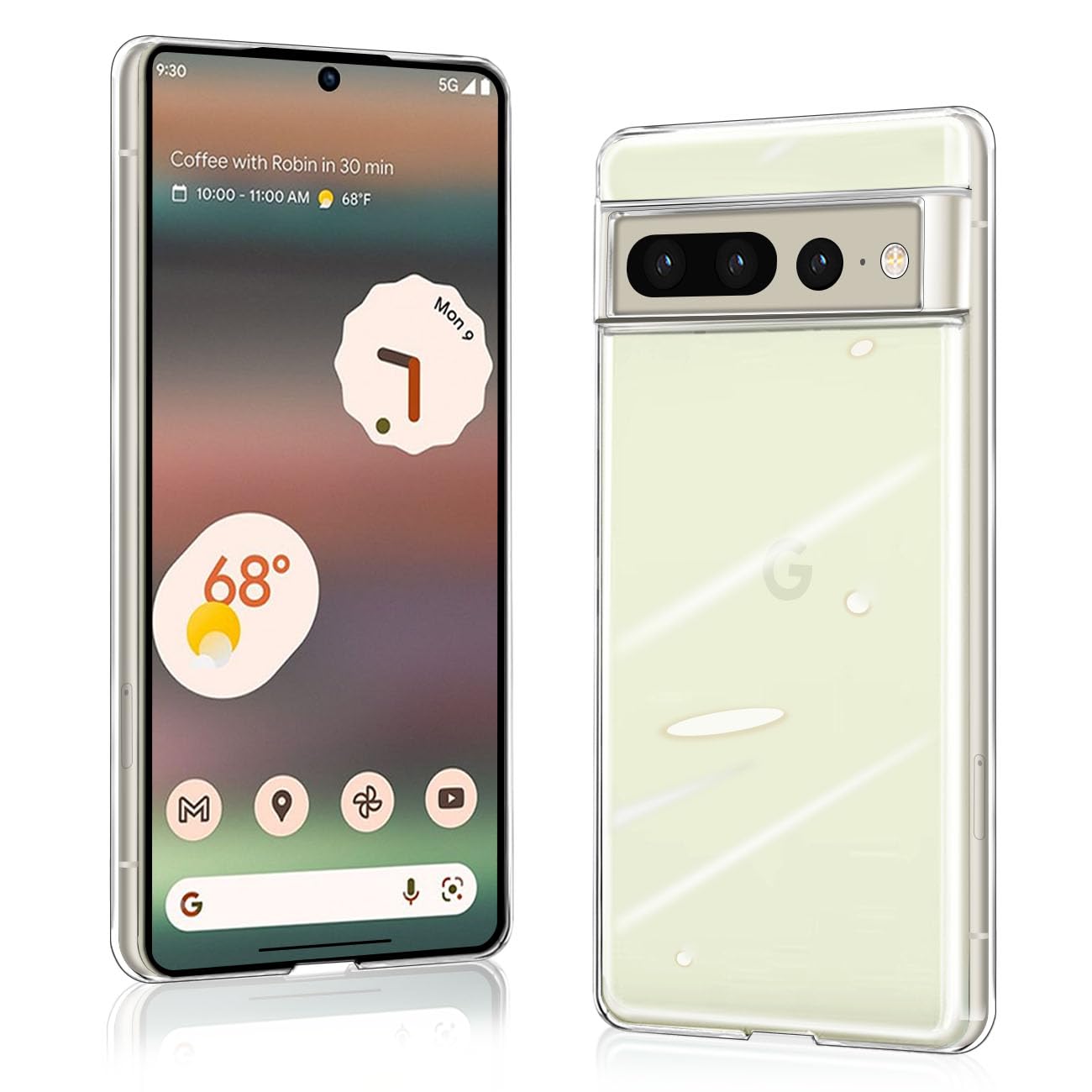 INXHEY Google Pixel 7 Pro ケース クリア グーグル ピクセル 7 Pro 耐衝撃 スマホケース メッキ加工 カバー ストラップホール付き 衝撃吸収 光沢感 軽量 薄型 柔軟 透明 TPU Google Pixel 7 Pro ケース(クリア)