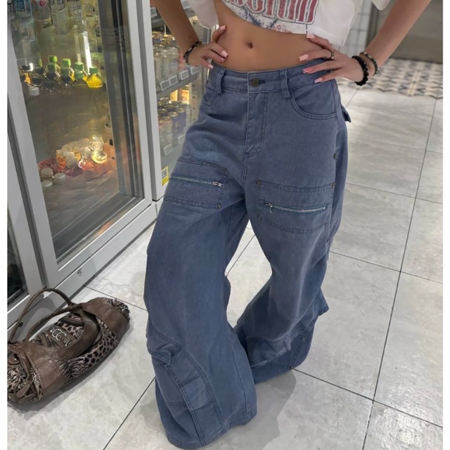 Zip-pocket design pants　ジップポケットデザインパンツ　J2075