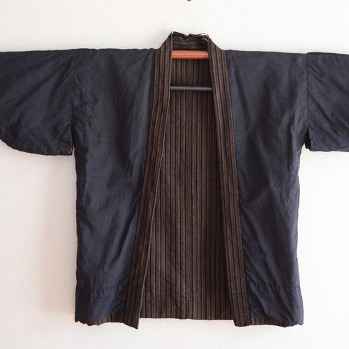 野良着 古着 古布 木綿 着物 ジャパンヴィンテージ リメイク素材 昭和レトロ | Noragi Jacket Japanese Fabric Cotton Vintage Kimono Stripe Pattern
