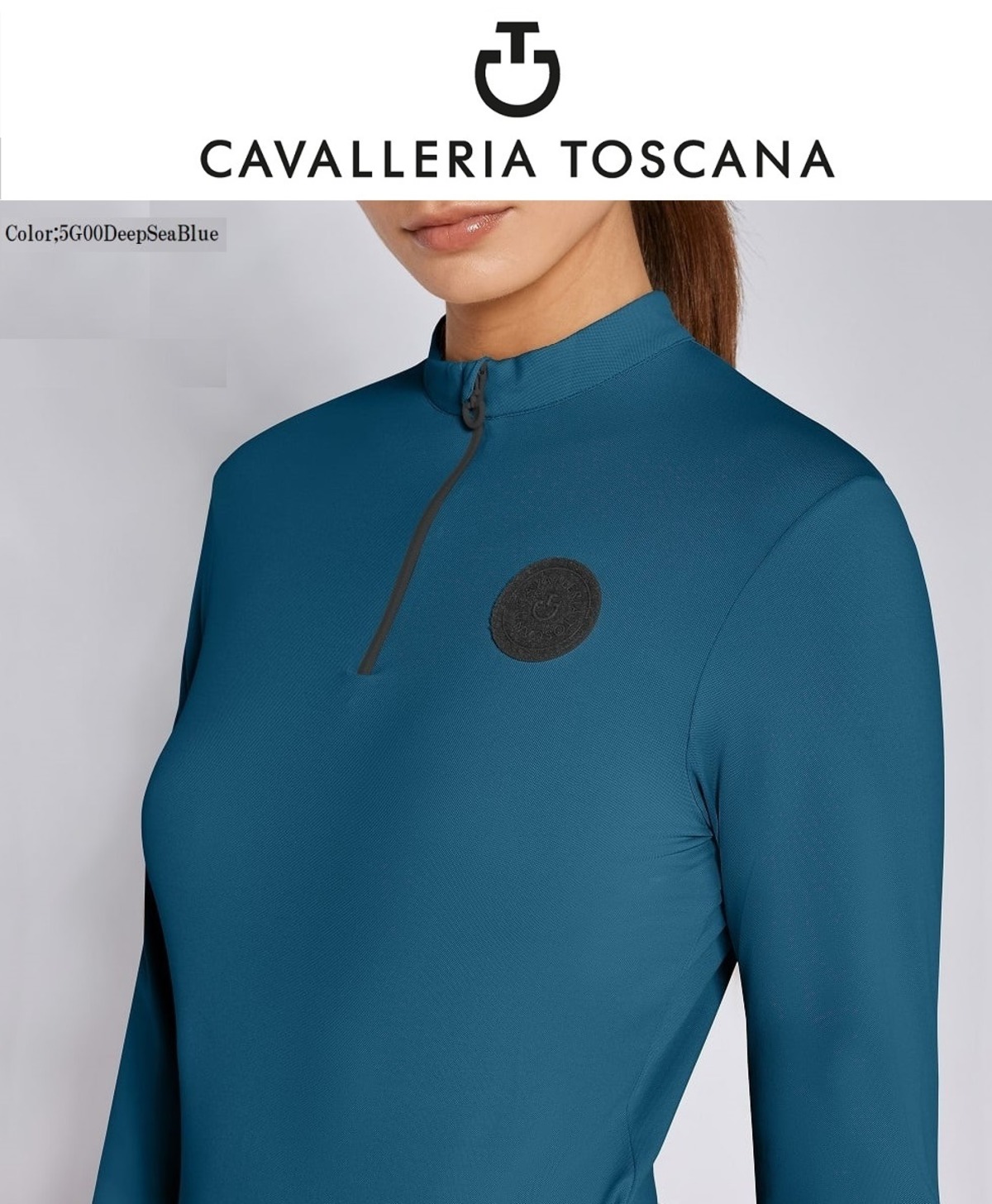 CavalleriaToscanaトレーニングジップポロシャツ 長袖 レディース 