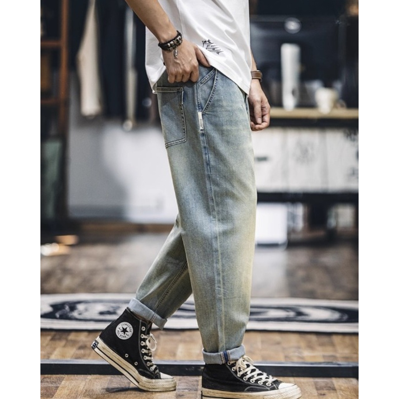 ヴィンテージウォッシュ ルーズフィットデニム 10154