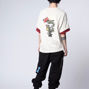 SALE 送料無料【HIPANDA ハイパンダ】メンズ 忍者 ビッグサイズ Tシャツ MEN'S NINJA  BIG SIZE SHORT SLEEVED T-SHIRT / BEIGE・WINE RED・BLACK