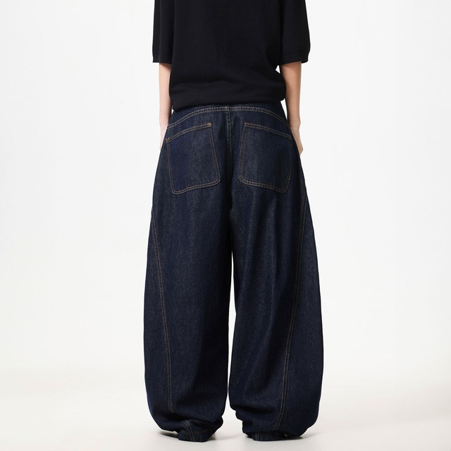 アルファベットポケットワイドデニムパンツ   R00786