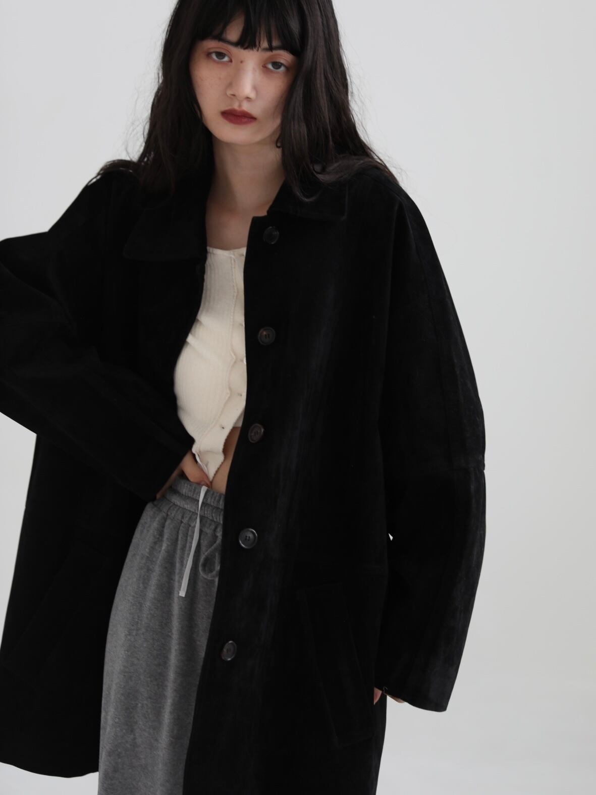 eco suede half coat | aéré