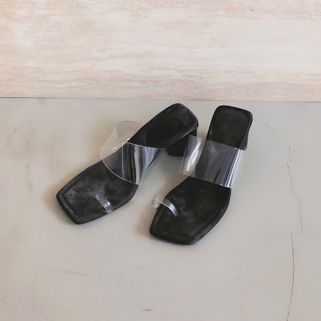 【 anuke 】Square Clear Sandals