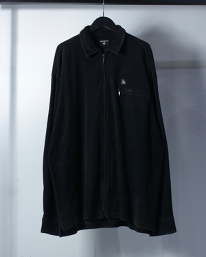 【Caka BLACK】“DESCENTE” Logo Patch Zip Up Corduroy Shirt Jacket