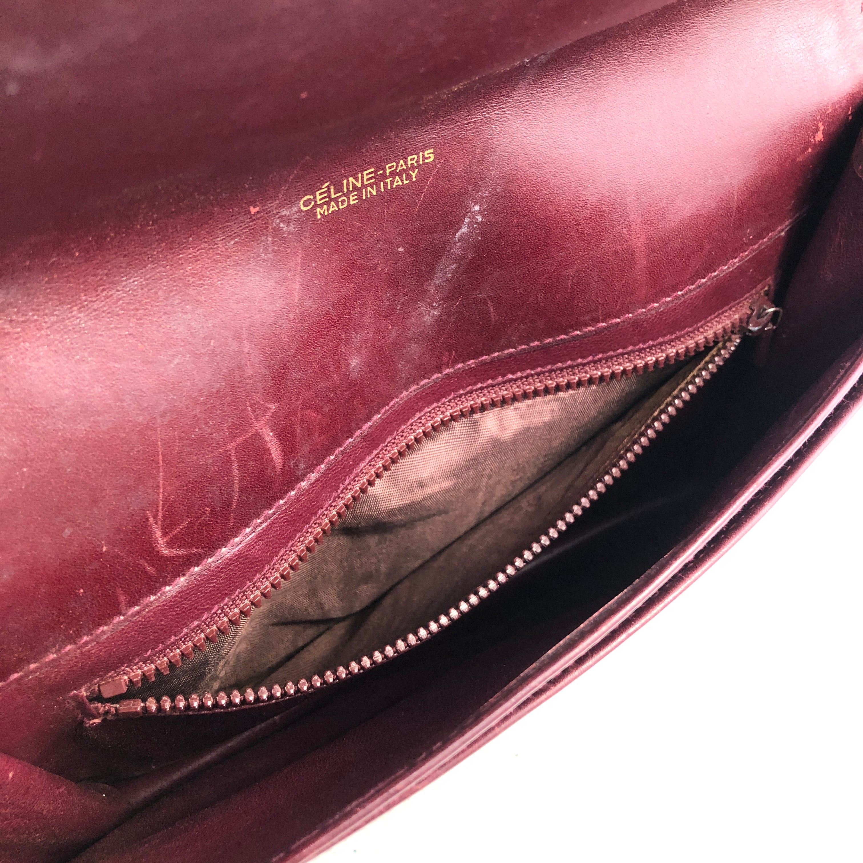 CELINE セリーヌ トリオンフ クラッチバッグ ワインレッド vintage