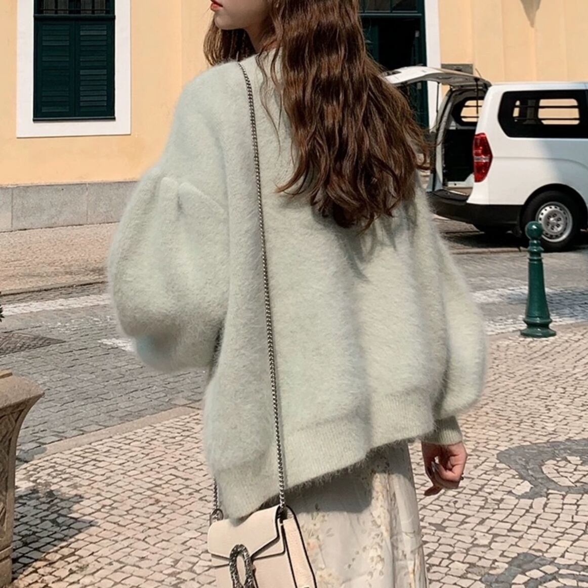 送料無料 ふわふわ女っぽニットカーディガン トップス 女子力 デート 女子会 学生 大人女子 着まわし Lamitte Deco トレンド 韓国ファッション ショップ Base店