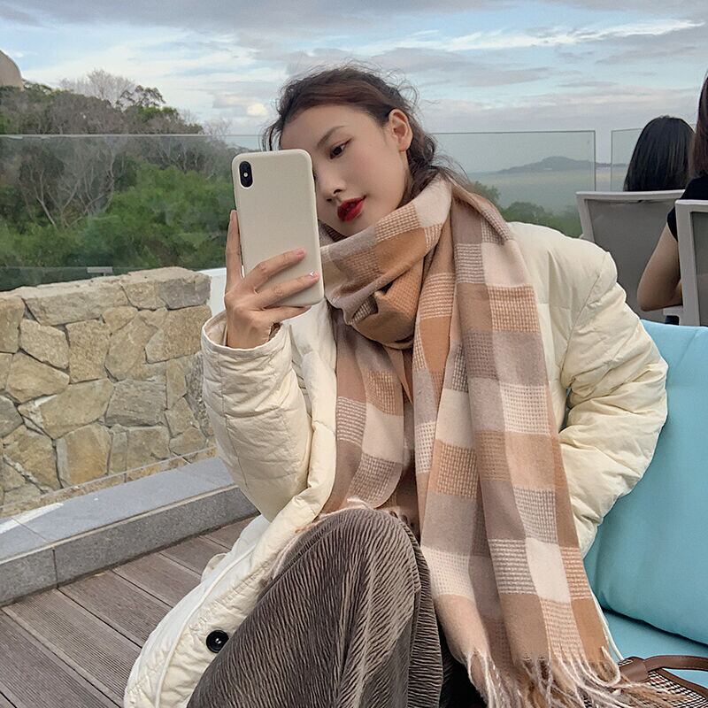 スカーフ ウィンター格子柄オータム 大人ガーリー スウィート キュート カジュアル 秋物 冬物 ヨーロピアン ブラック・アイド・ピーズ48201671764