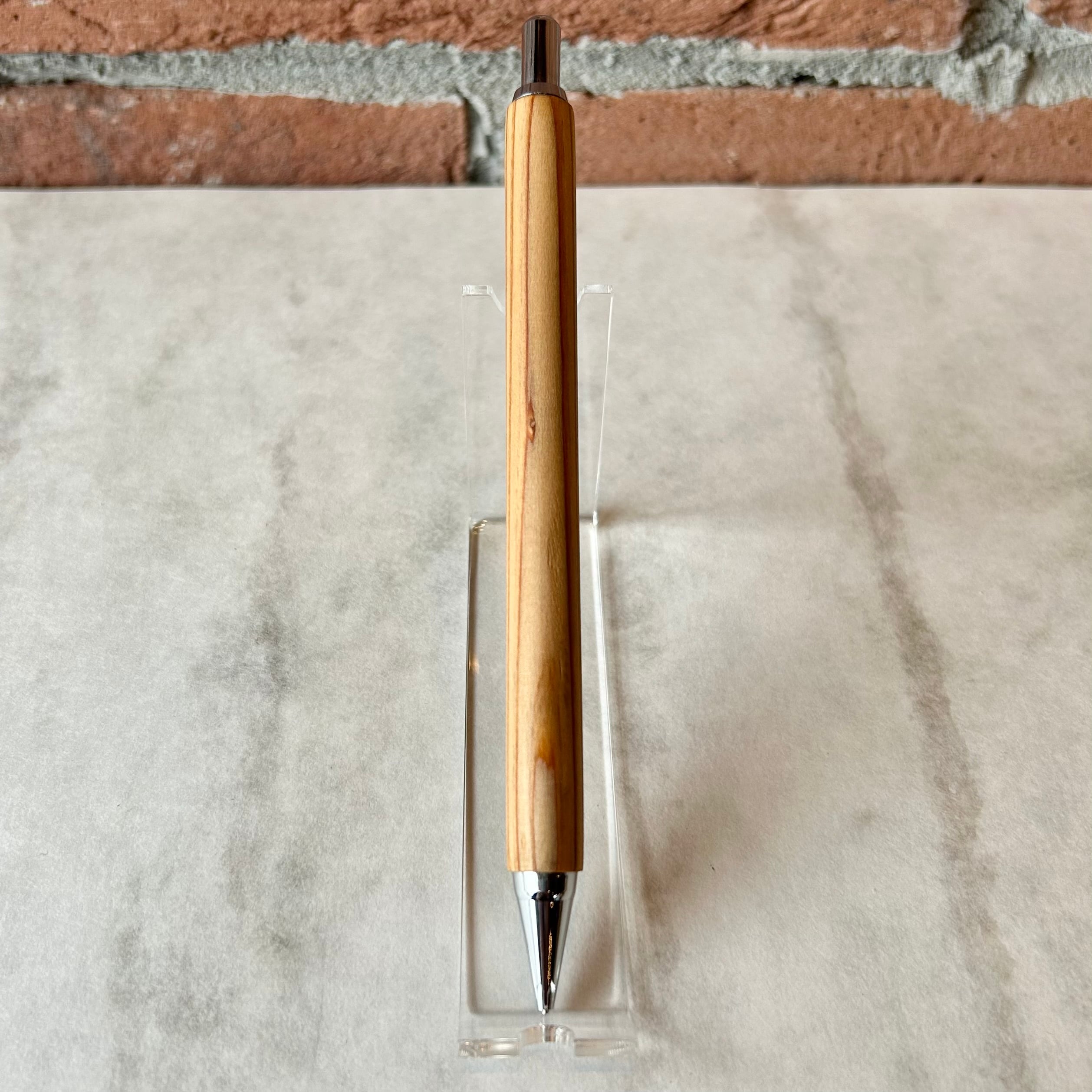 島田小割製材所 シャープペンシル【 屋久杉（シルバー金具）】／細軸