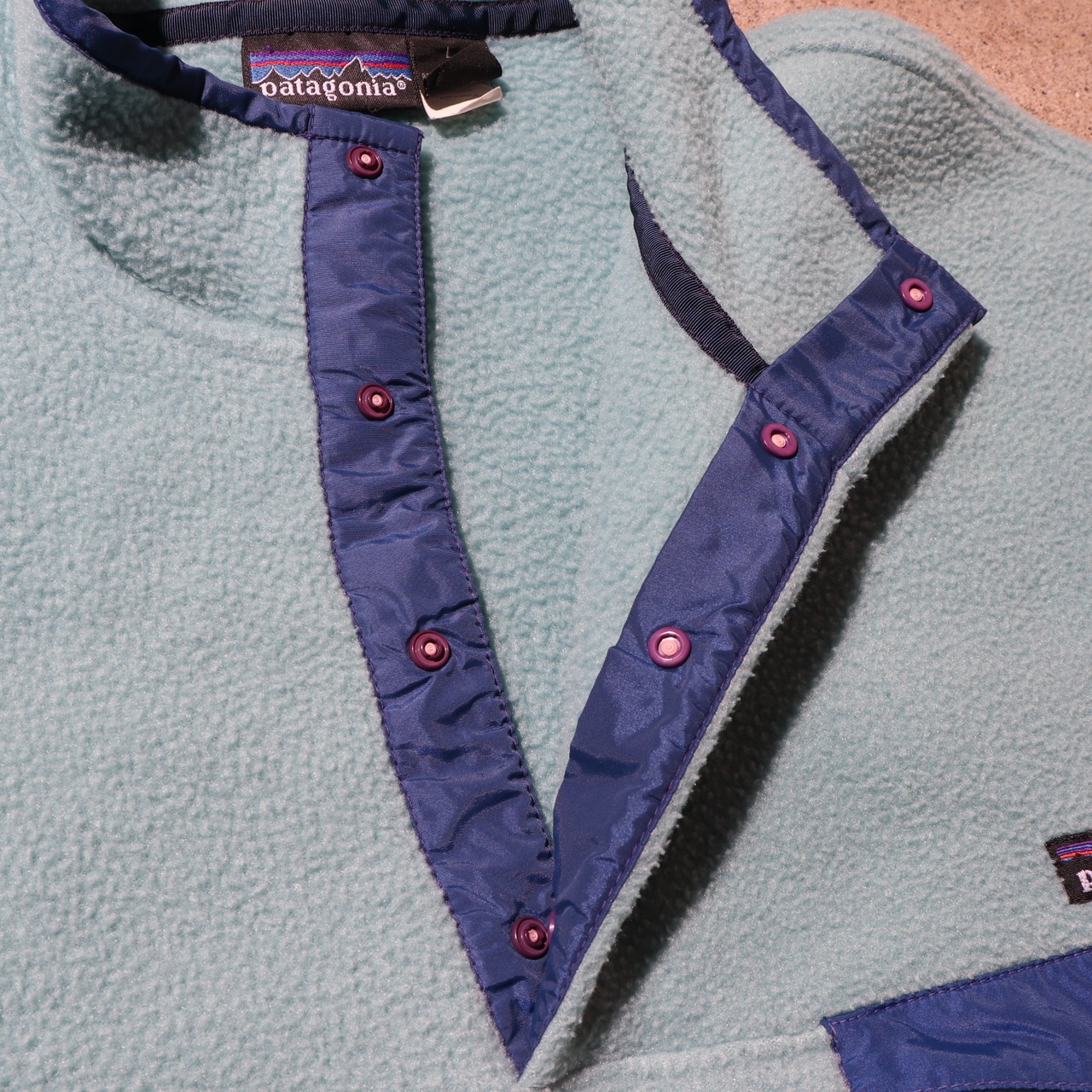 極美品 L 雪無し 93年 シーグリーン シンチラ スナップt パタゴニア フリース