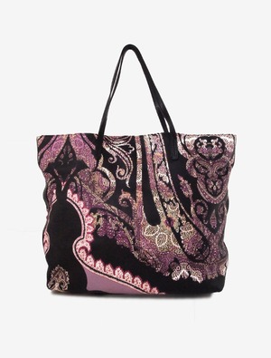 ETRO PAISLEY PRINTED LETHER TOTE BAG